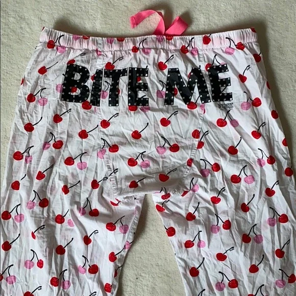 PINK cherry print pajama pants - Picture 3 of 6